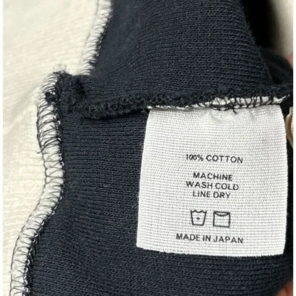 Lorod Half Zip Sweater Top Cotton Black and White Made in Japan Size M